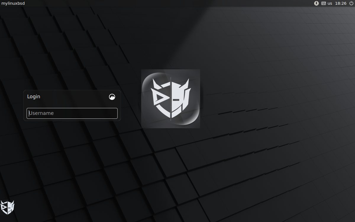 Login screen